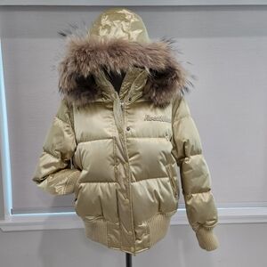 Vtg 2000s Y2k Down Rocawear Puffer Jacket,Removable Sleeves & Faux Fur Hood,M